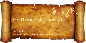 Hoffbauer Árpád névjegykártya