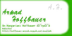 arpad hoffbauer business card